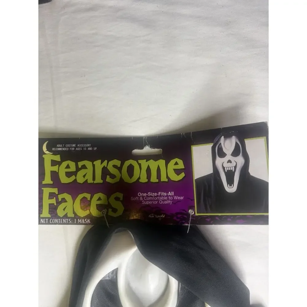 FUN WORLD DIV Scream Vintage FEARSOME FACES Halloween TAGGED collectable Mask